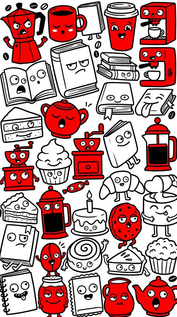Example coffee doodle wallpaper made with MyDoodleWall
