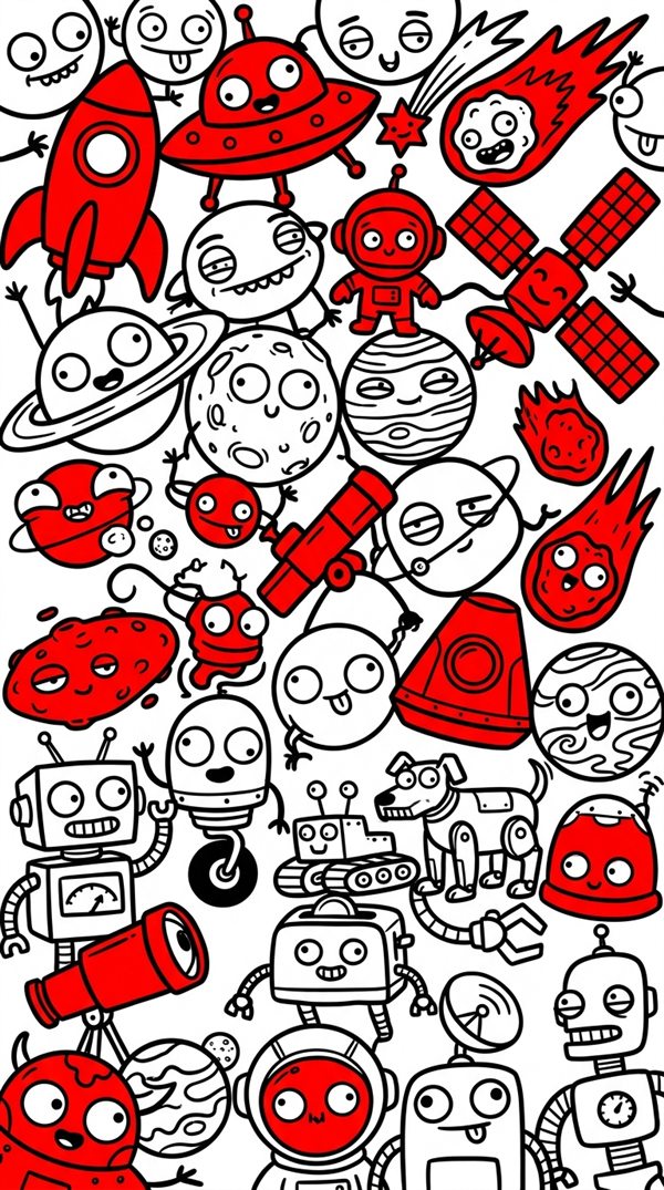 Example space doodle wallpaper made with MyDoodleWall